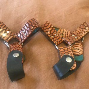 PS Kaufman ~ Cognac SnakePrint Boot Buckles
